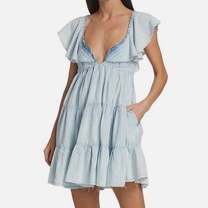 Free People Undone Mini Dress - Sea Spray Wash